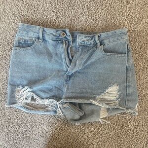 Distressed Denim Shorts